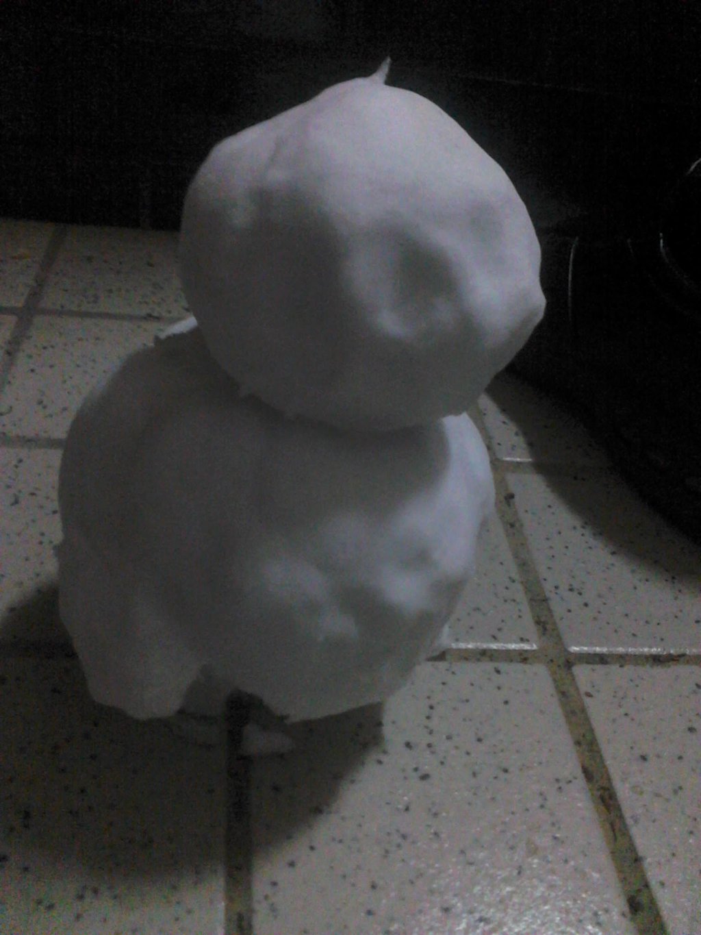 朝には溶けるかもしれん!!
っと思って作った、5時半頃の雪だるま。 https://t.co/EPXkMelilh